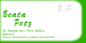 beata petz business card